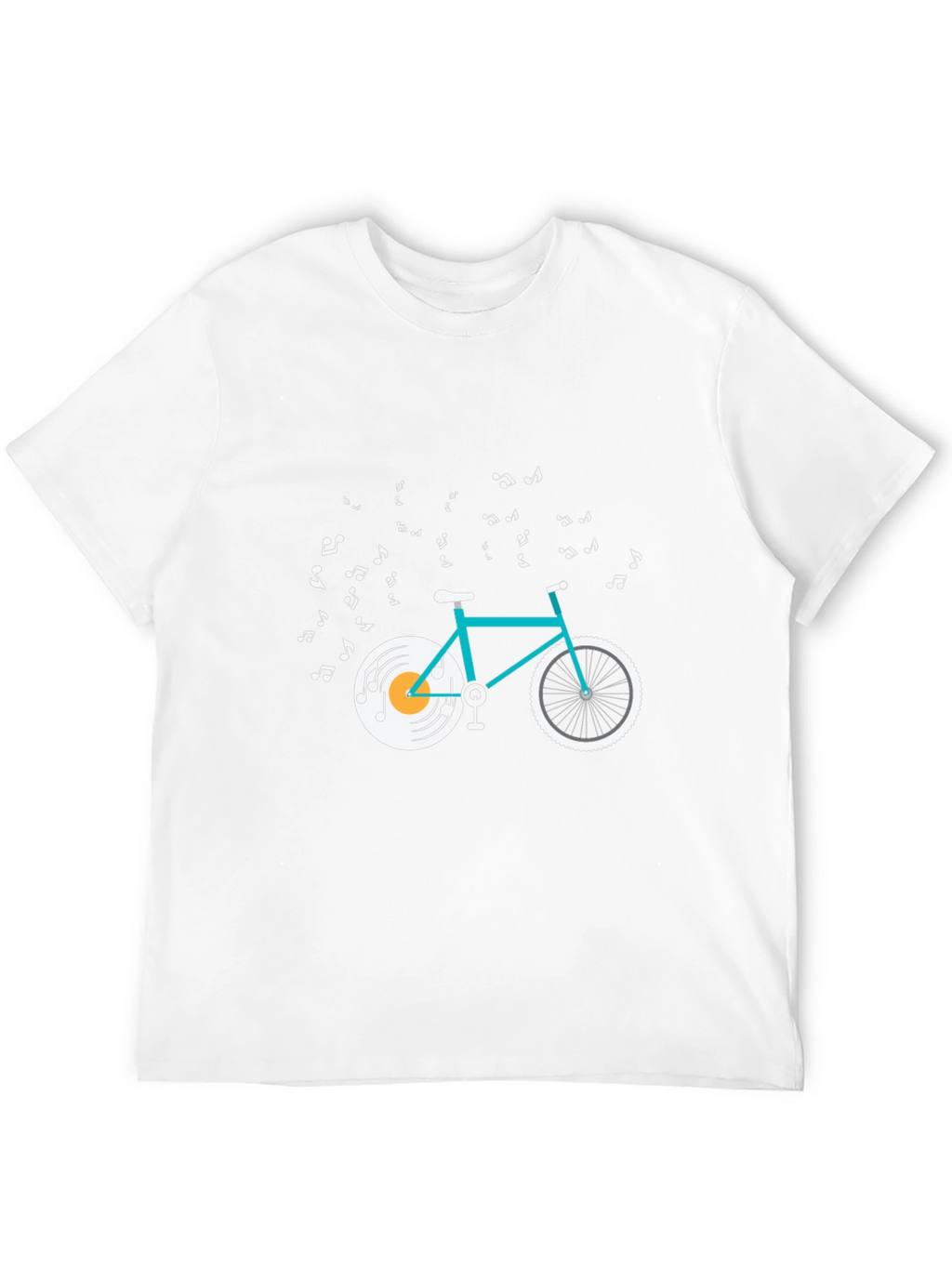 Musical Bike Graphic Tee - Black Cotton T-Shirt