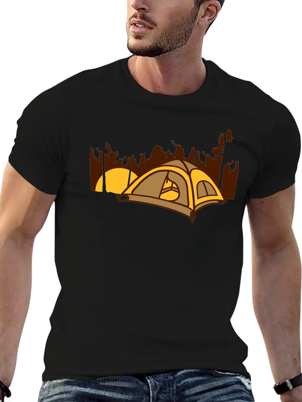 Camping Tent Graphic Tee - Outdoor Adventure Shirt