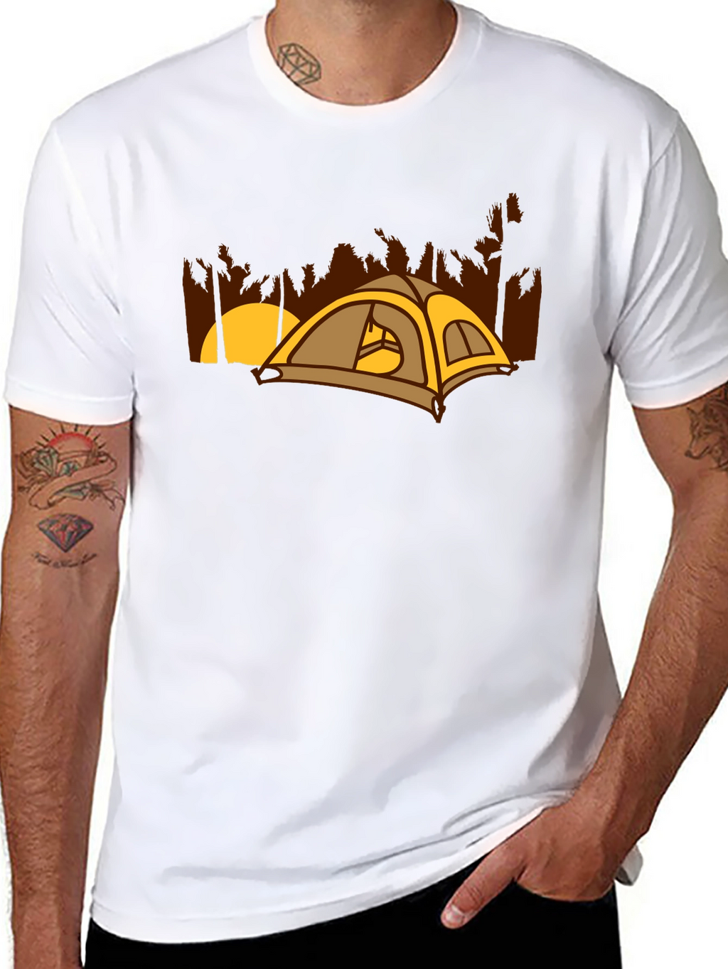 Camping Tent Graphic Tee - Outdoor Adventure Shirt