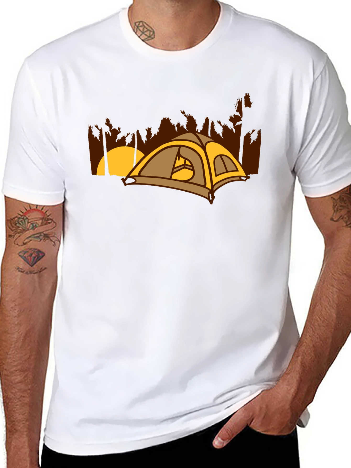 Camping Tent Graphic Tee - Outdoor Adventure Shirt