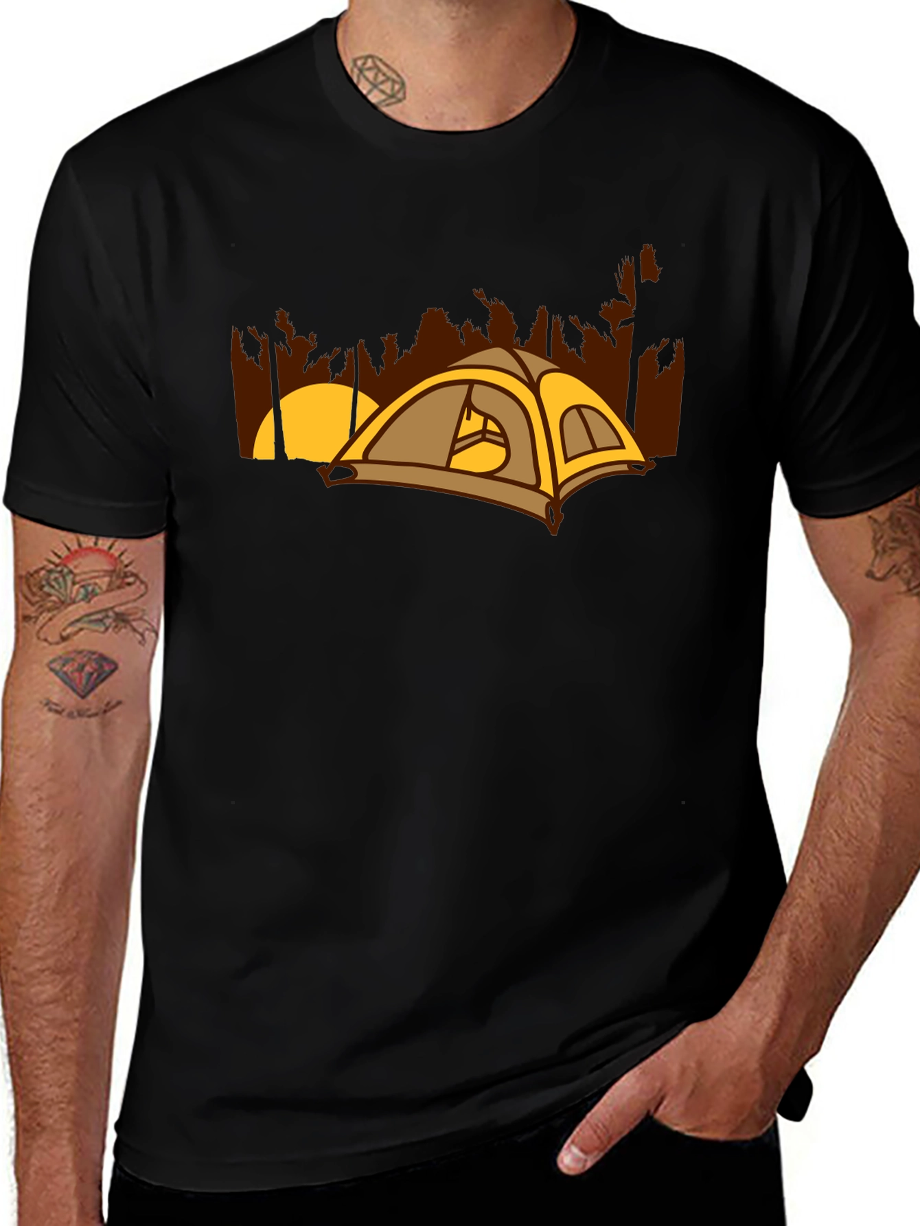 Camping Tent Graphic Tee - Outdoor Adventure Shirt