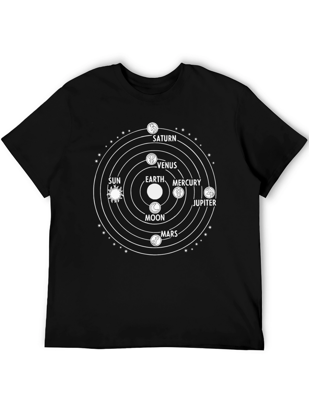 Solar System Graphic T-Shirt - Mens Black Tee