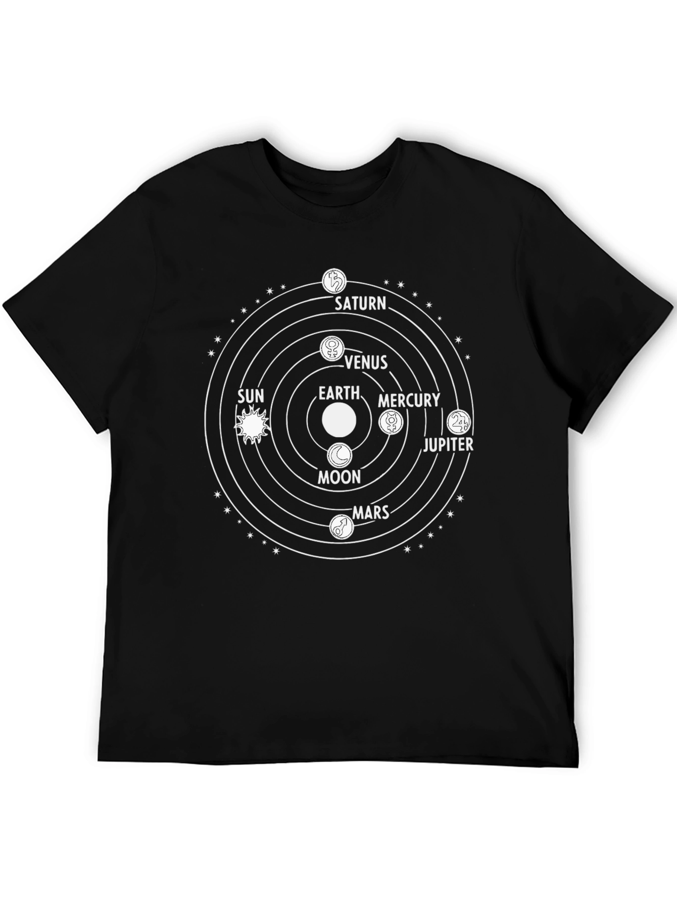 Solar System Graphic T-Shirt - Mens Black Tee