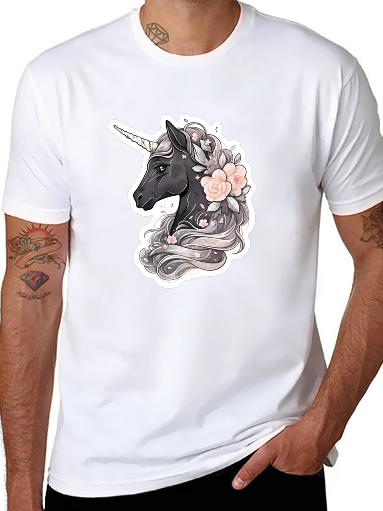 Unicorn Floral Graphic T-Shirt