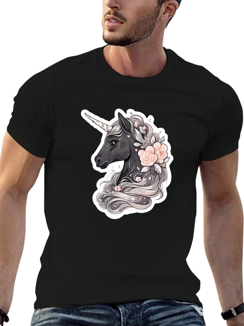 Unicorn Floral Graphic T-Shirt