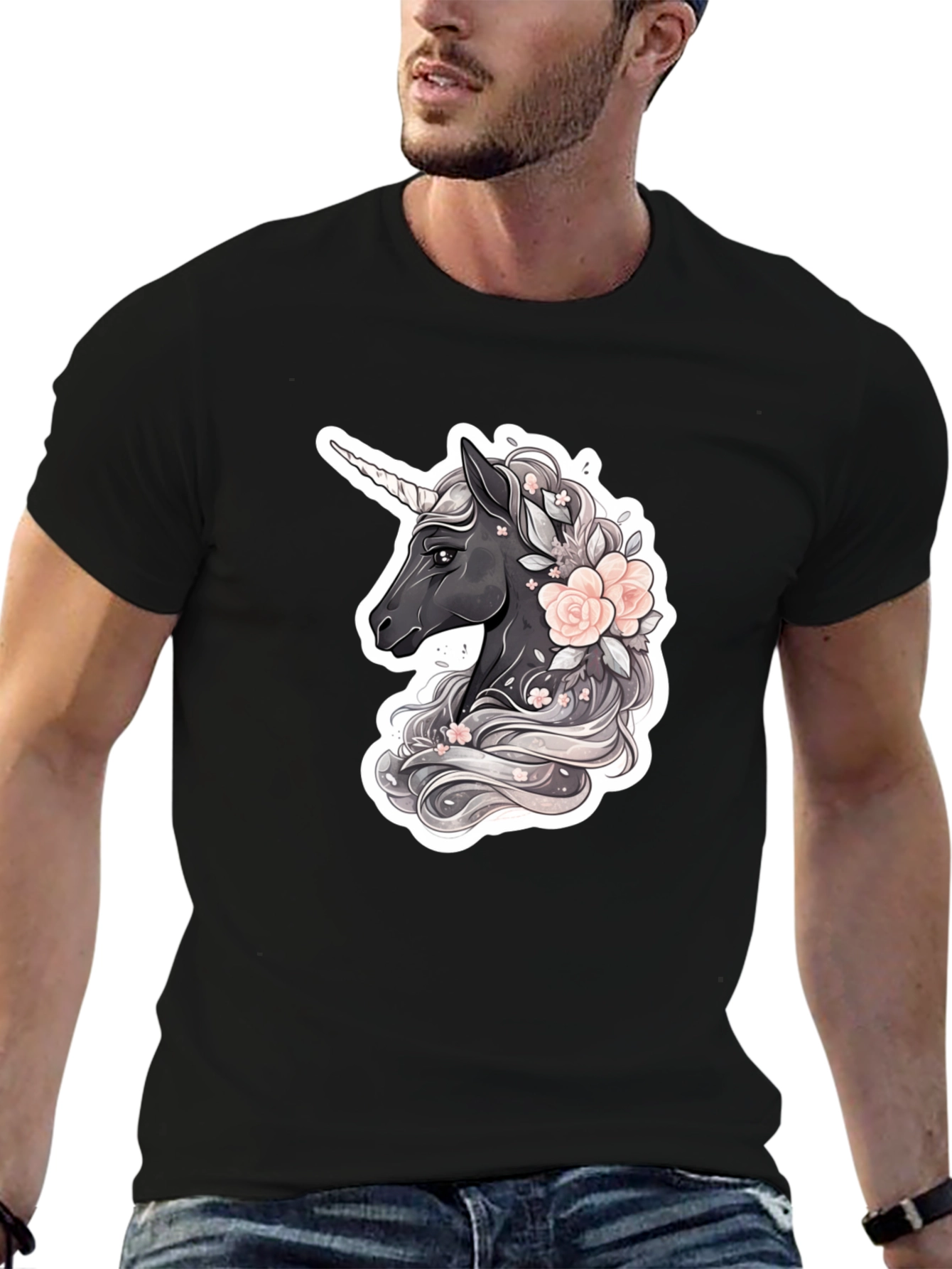 Unicorn Floral Graphic T-Shirt