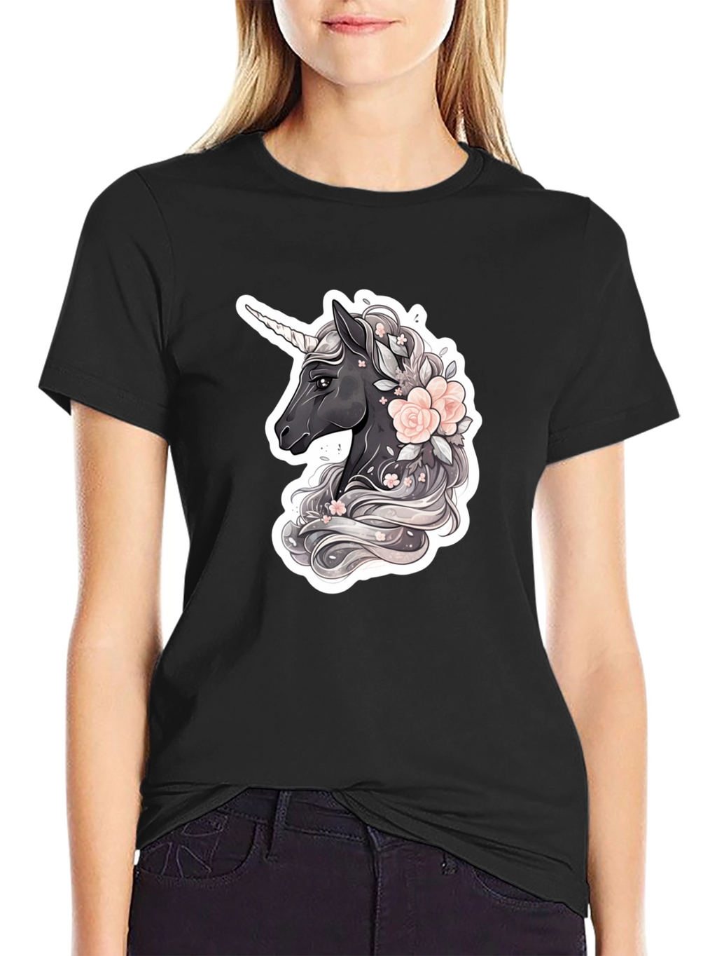 Unicorn Floral Graphic T-Shirt