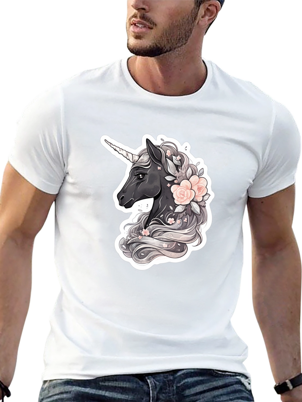 Unicorn Floral Graphic T-Shirt