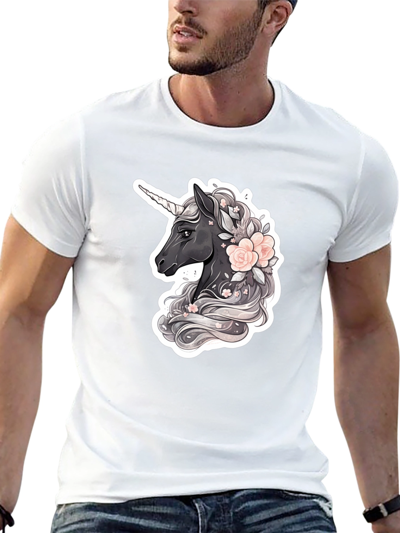 Unicorn Floral Graphic T-Shirt