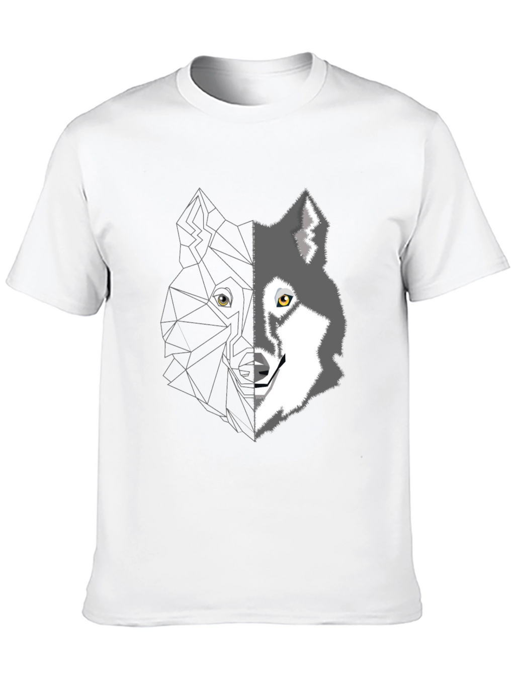 Geometric Wolf Graphic Tee - Mens Black T-Shirt