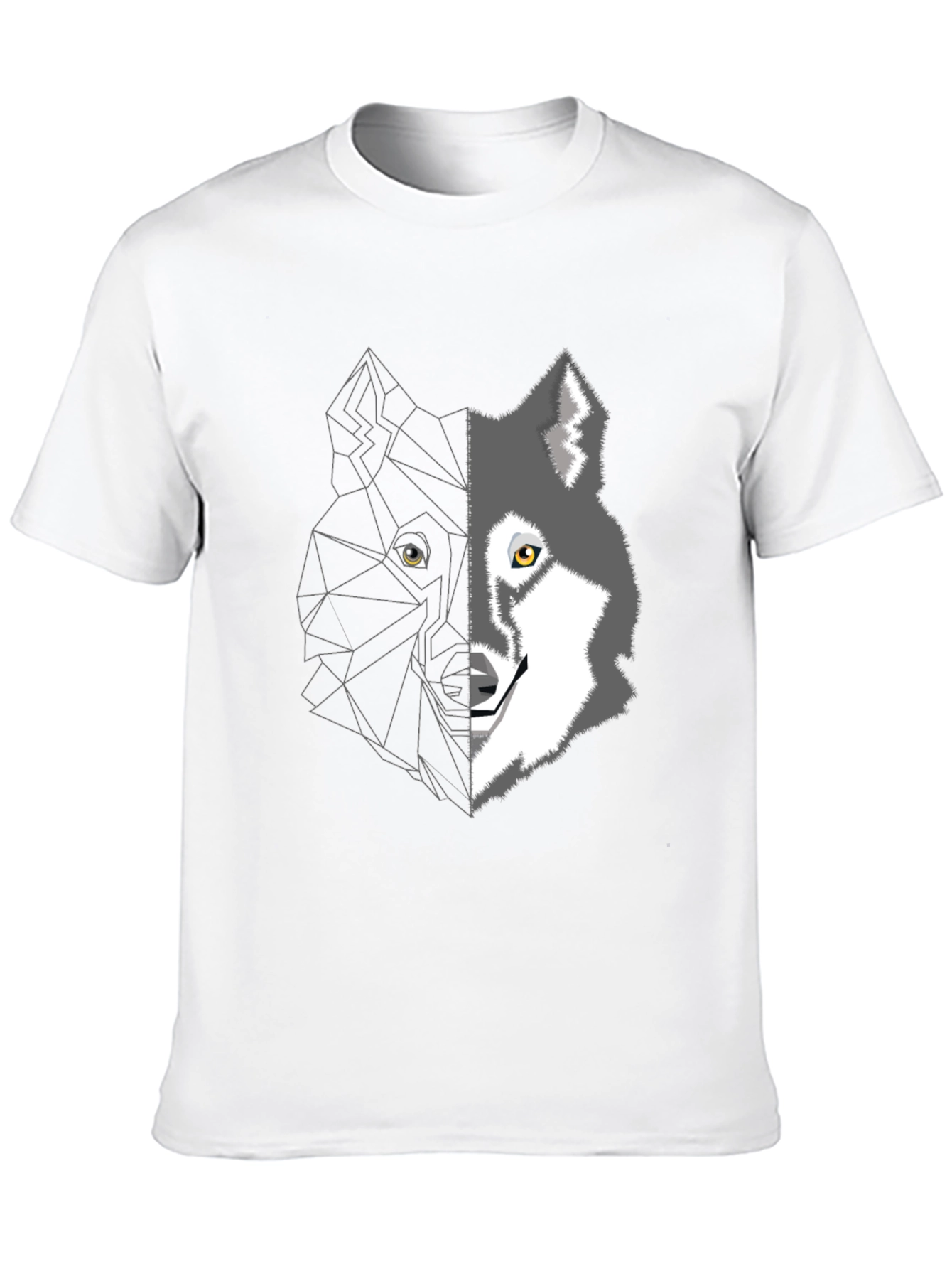 Geometric Wolf Graphic Tee - Mens Black T-Shirt