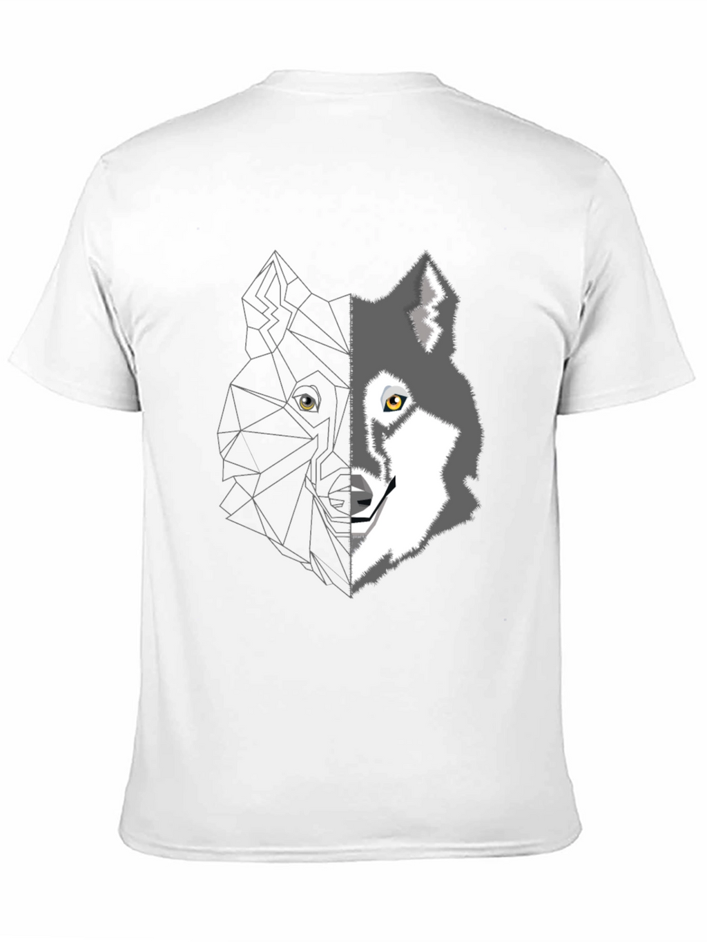 Geometric Wolf Graphic Tee - Mens Black T-Shirt
