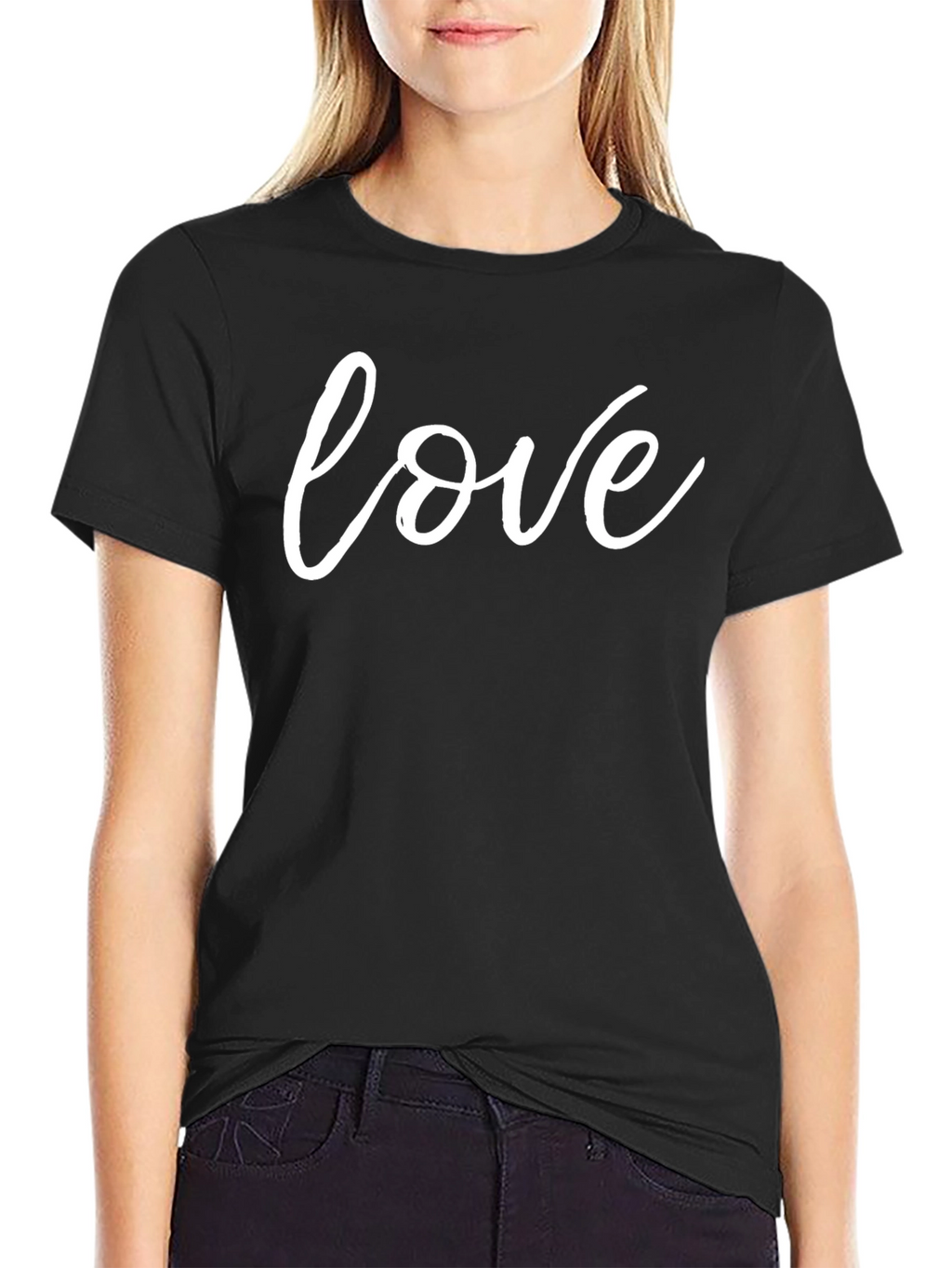 Love Graphic Print Black T-Shirt