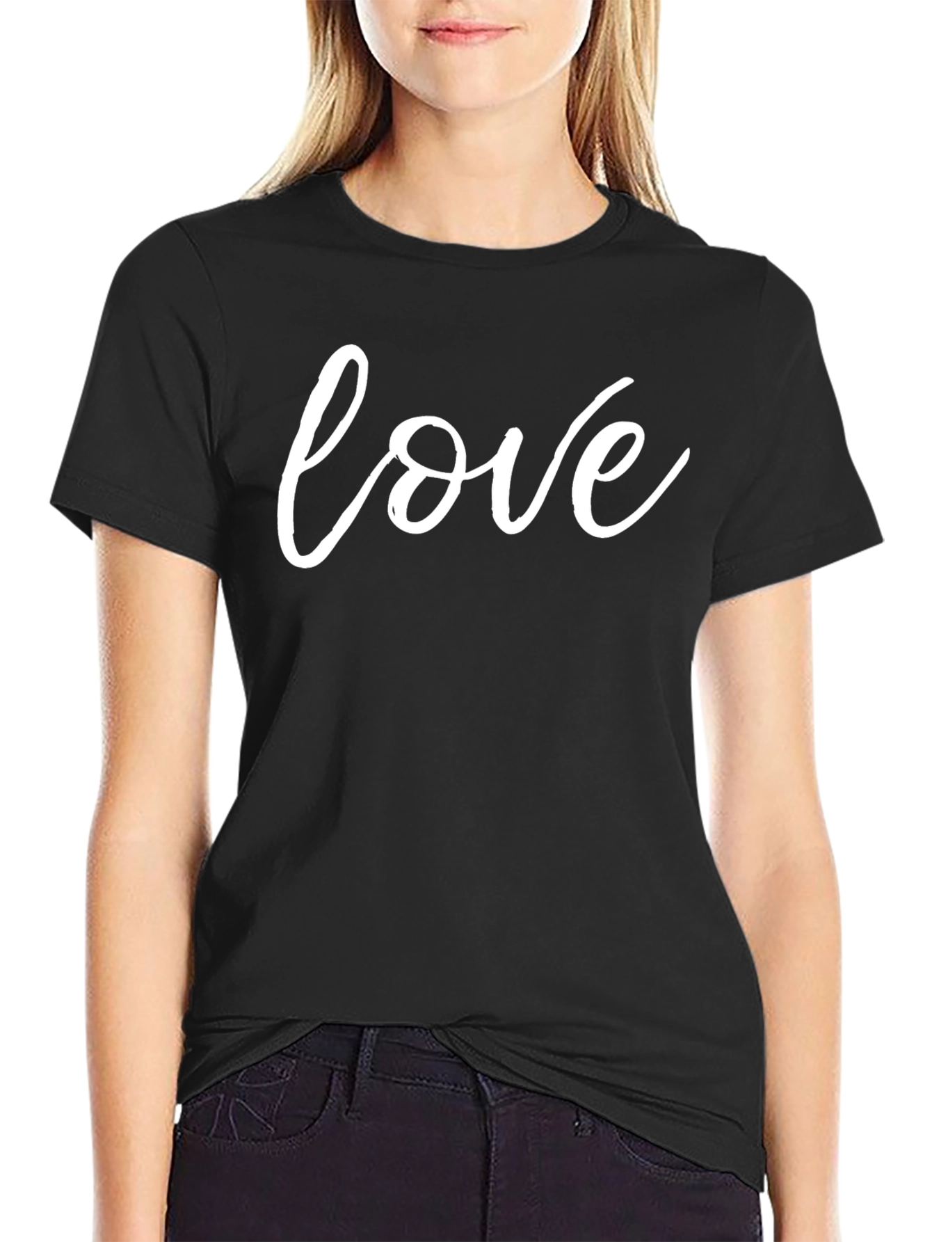Love Graphic Print Black T-Shirt