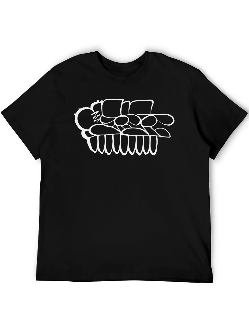 Abstract Graphic Print Black T-Shirt