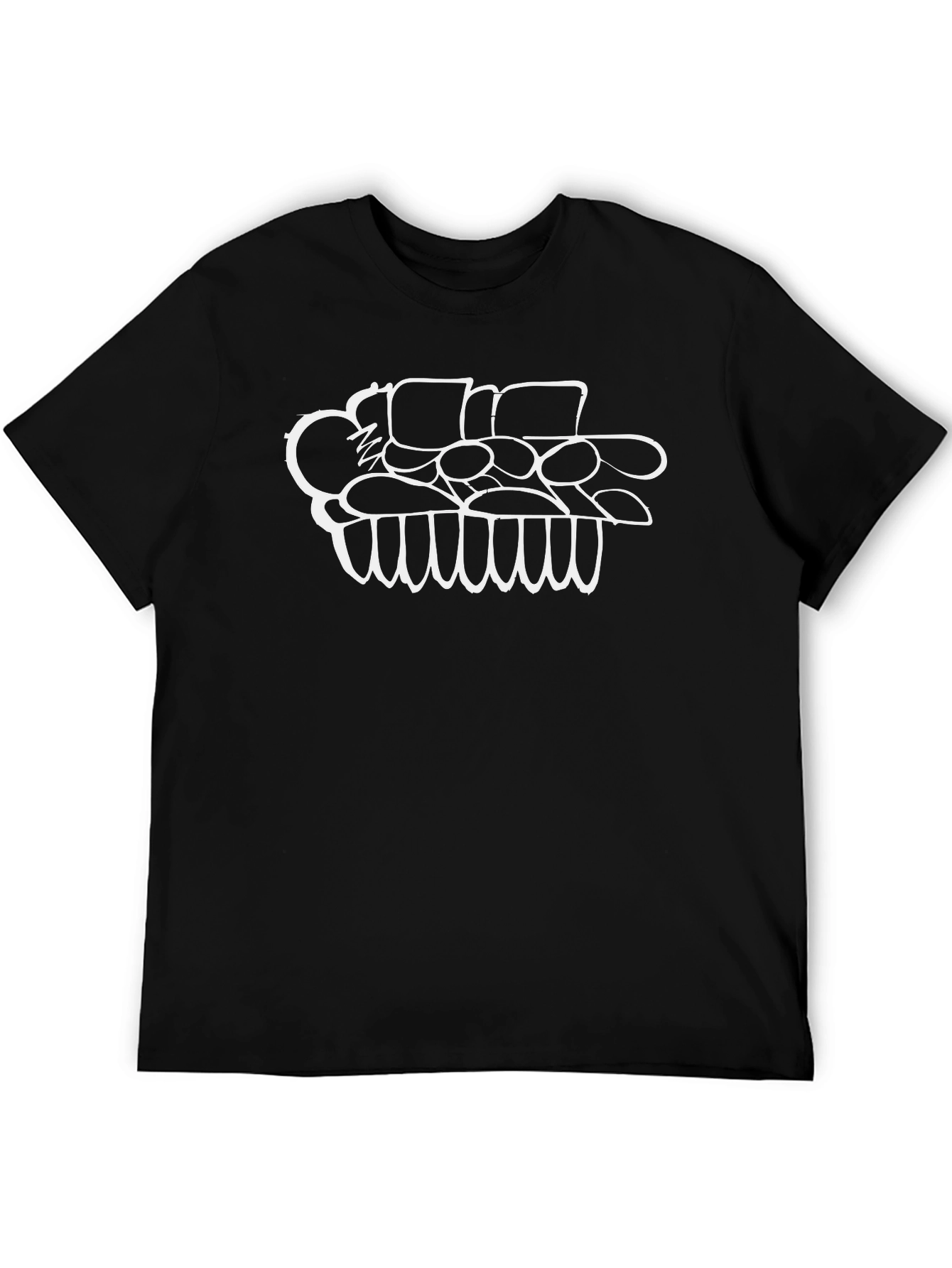 Abstract Graphic Print Black T-Shirt