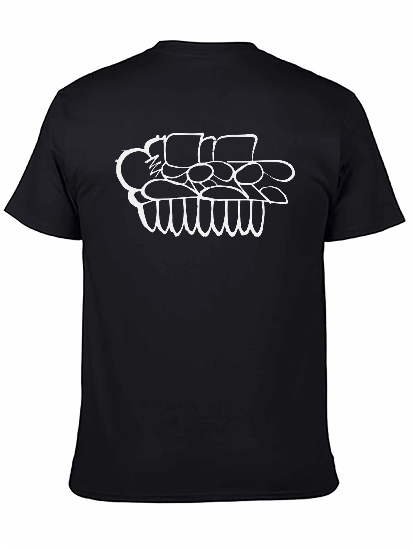 Abstract Graphic Print Black T-Shirt