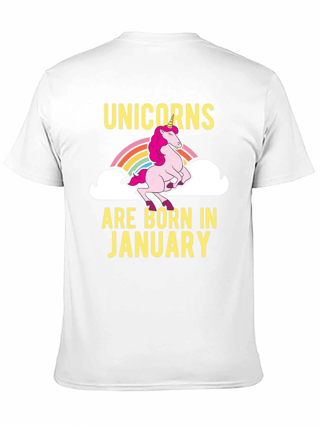 Unicorns Born in January Black Graphic T-Shirt