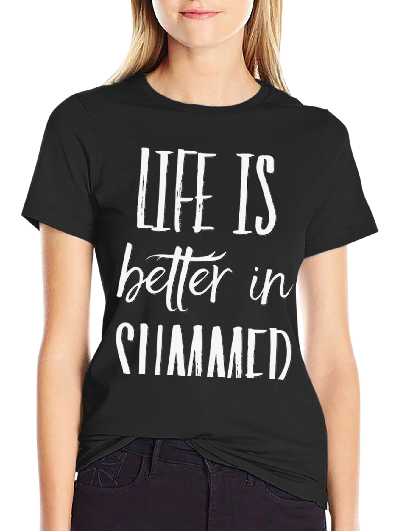 Life is Better in Summer Black Graphic Tee