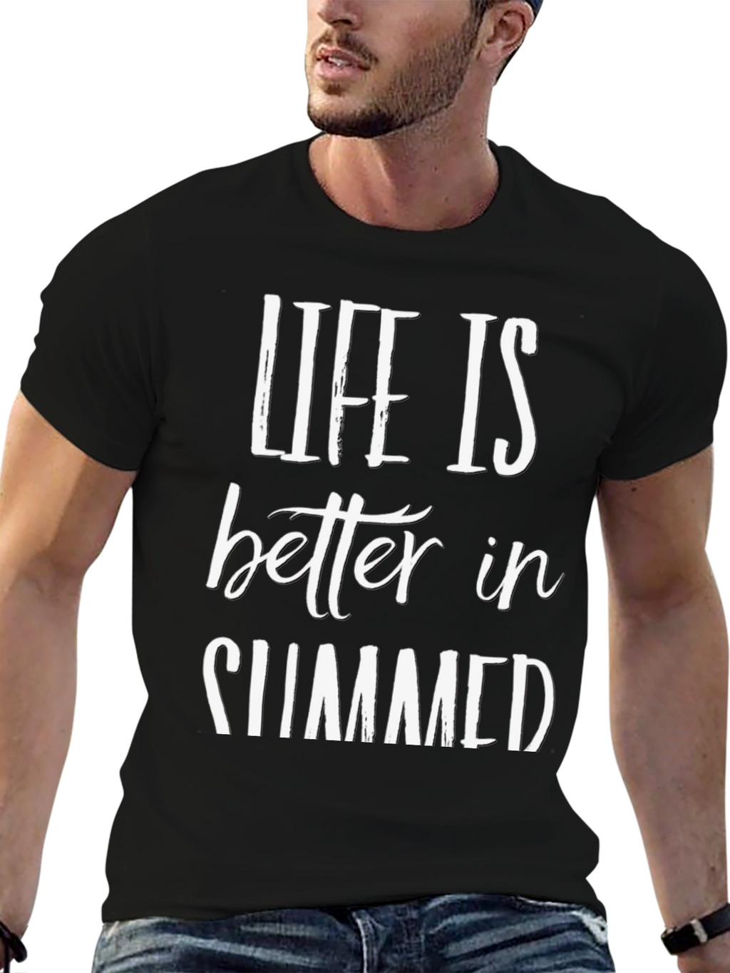 Life is Better in Summer Black Graphic Tee