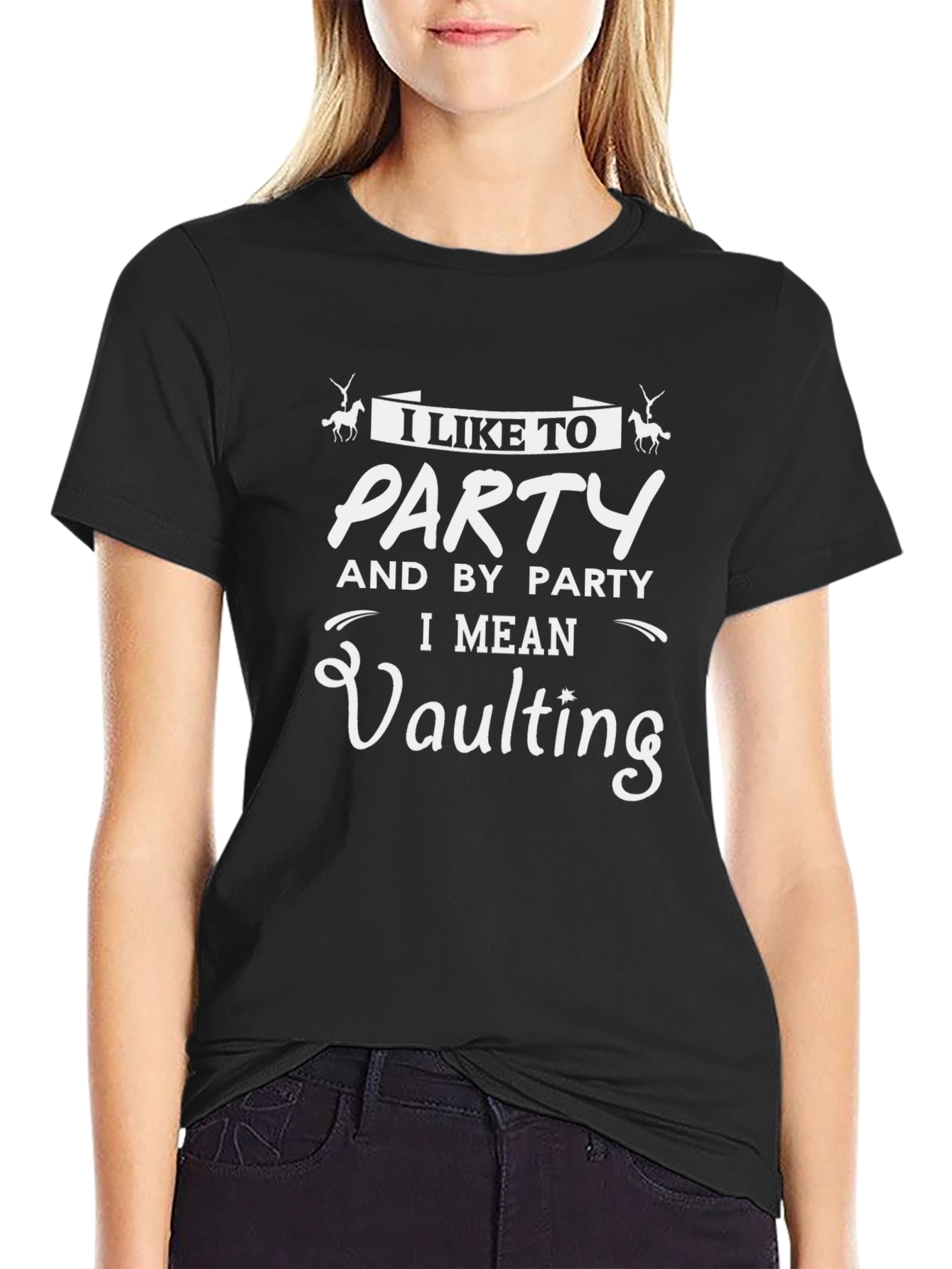 I Like To Party Vaulting Black Graphic Tee