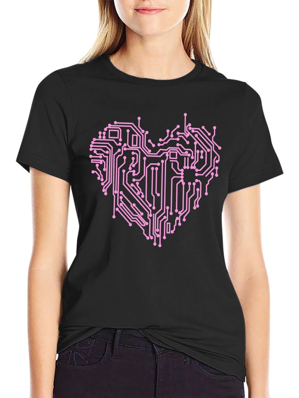 Circuit Board Heart Graphic T-Shirt