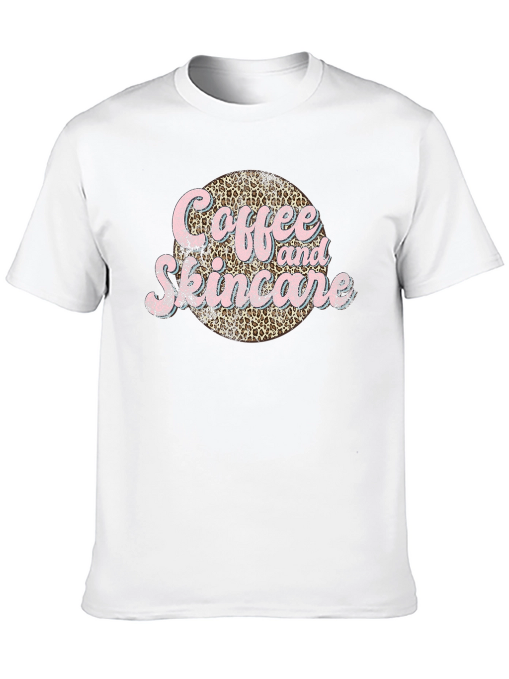 Coffee & Skincare Leopard Print Graphic Tee