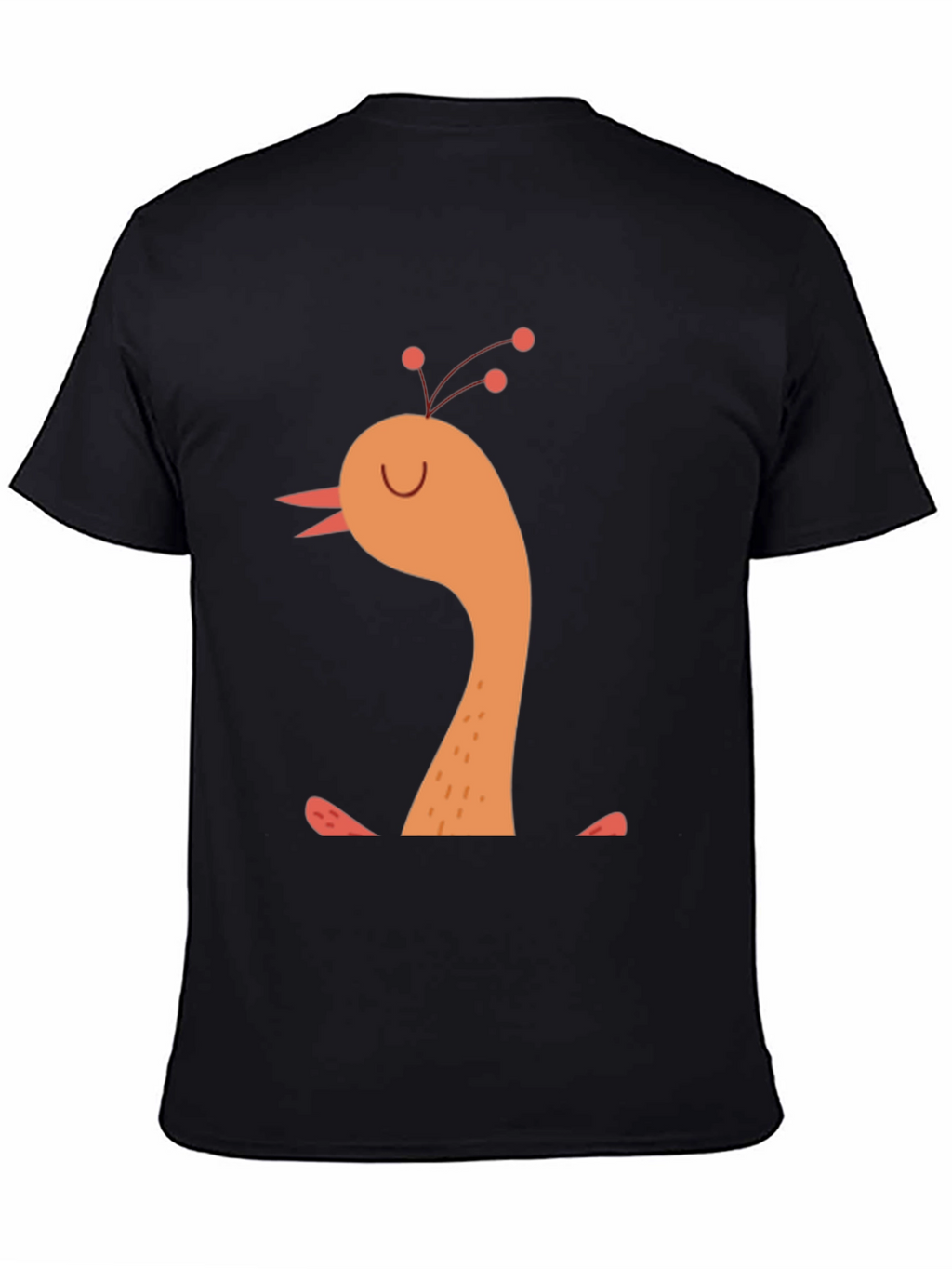 Whimsical Bird Graphic Tee -  Mens Black T-Shirt