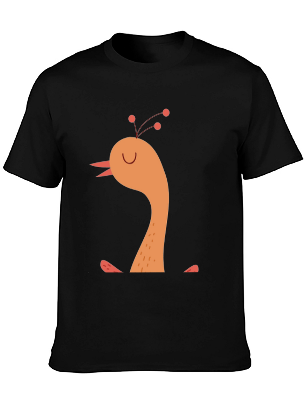 Whimsical Bird Graphic Tee -  Mens Black T-Shirt