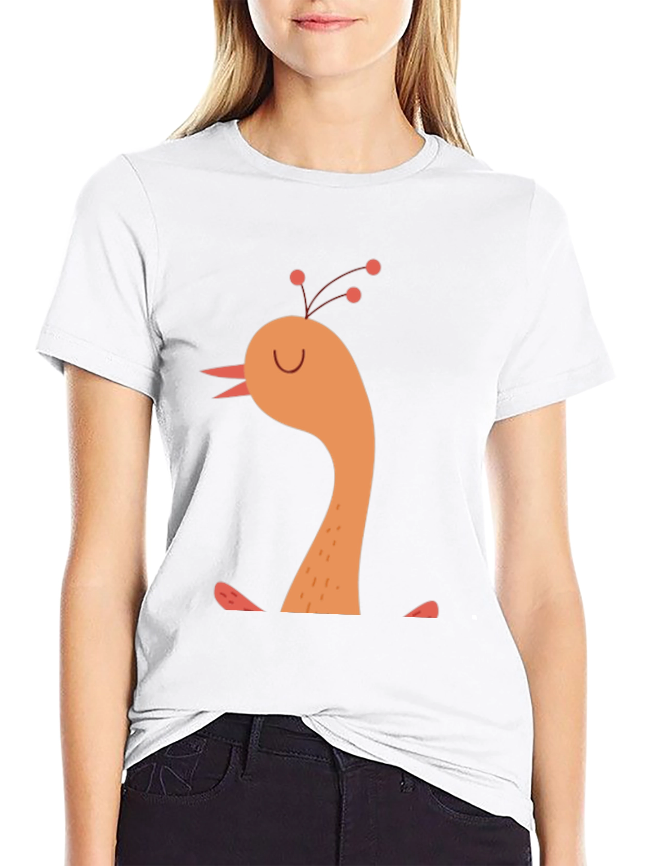 Whimsical Bird Graphic Tee -  Mens Black T-Shirt