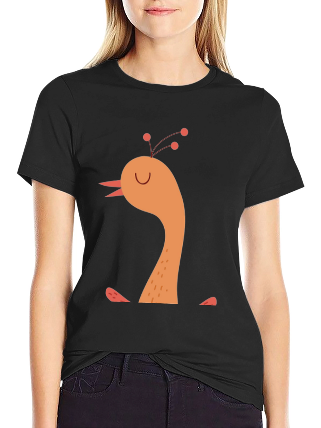 Whimsical Bird Graphic Tee -  Mens Black T-Shirt