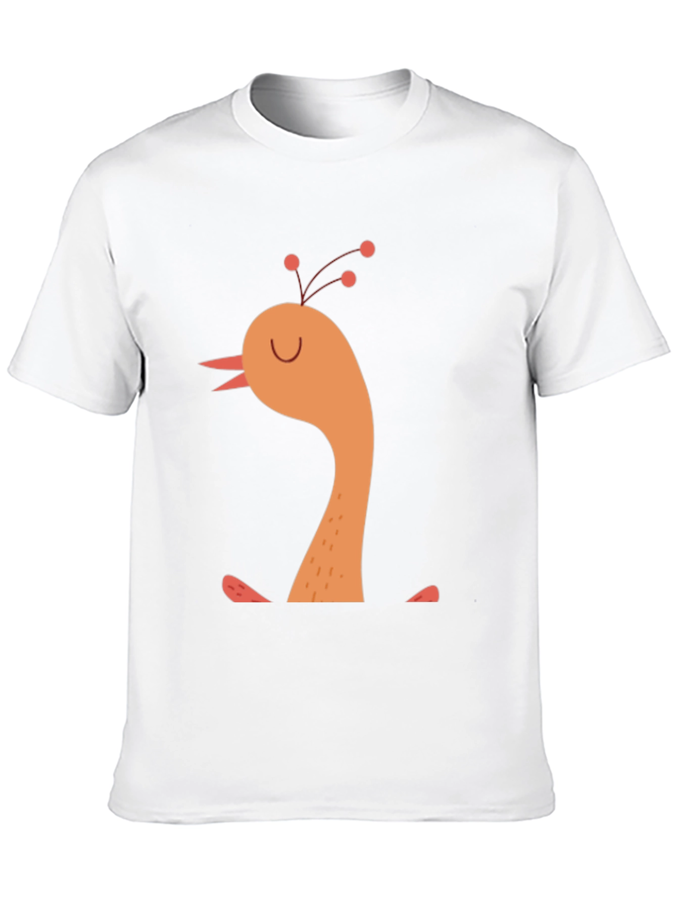 Whimsical Bird Graphic Tee -  Mens Black T-Shirt