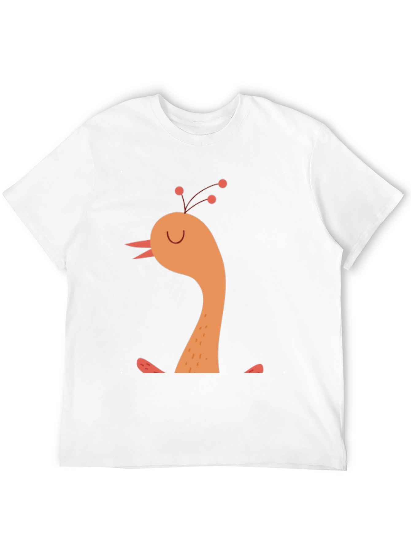 Whimsical Bird Graphic Tee -  Mens Black T-Shirt