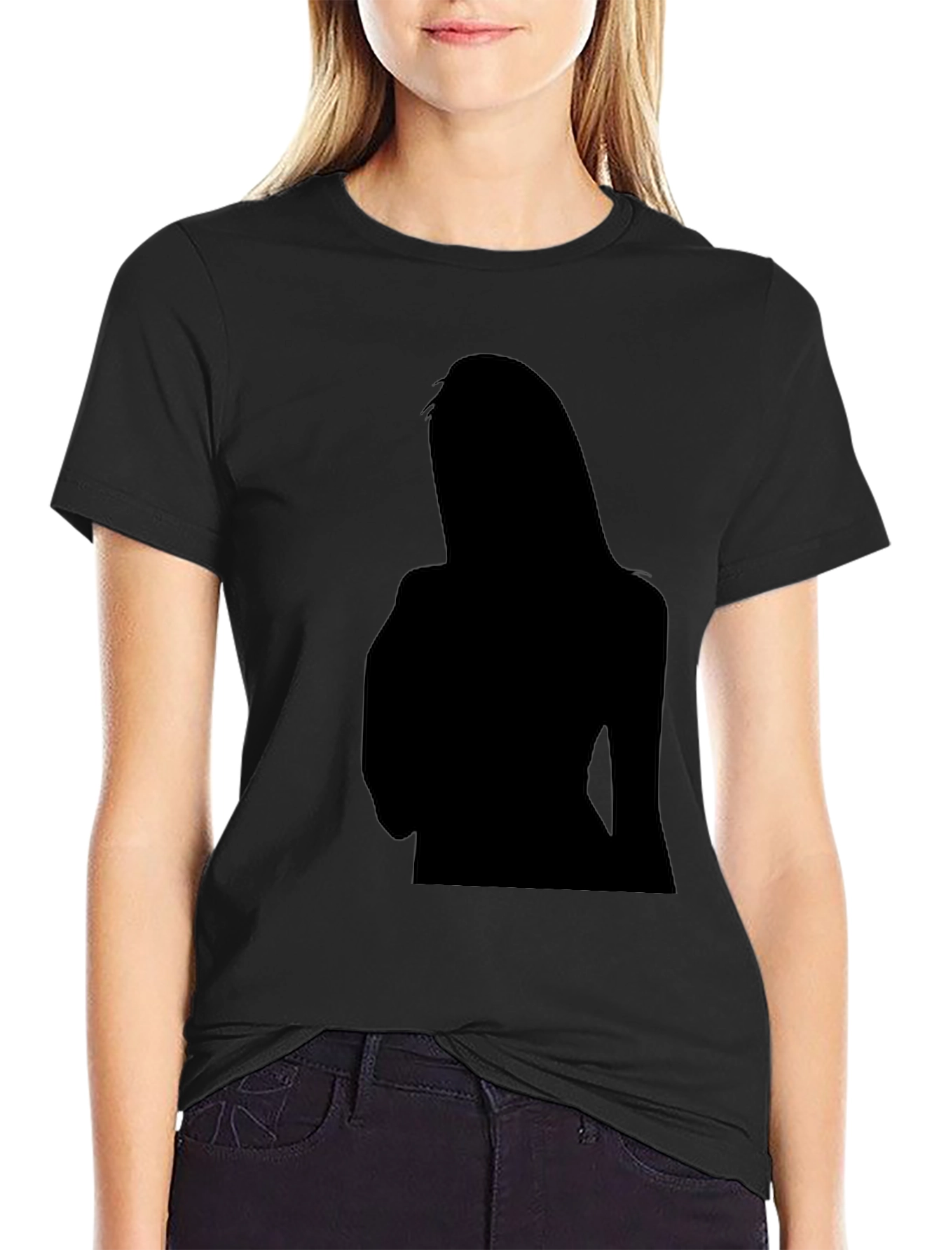Mens Black Graphic Tee - Silhouette Print