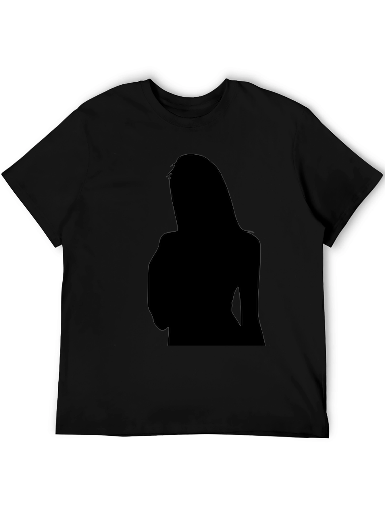 Mens Black Graphic Tee - Silhouette Print