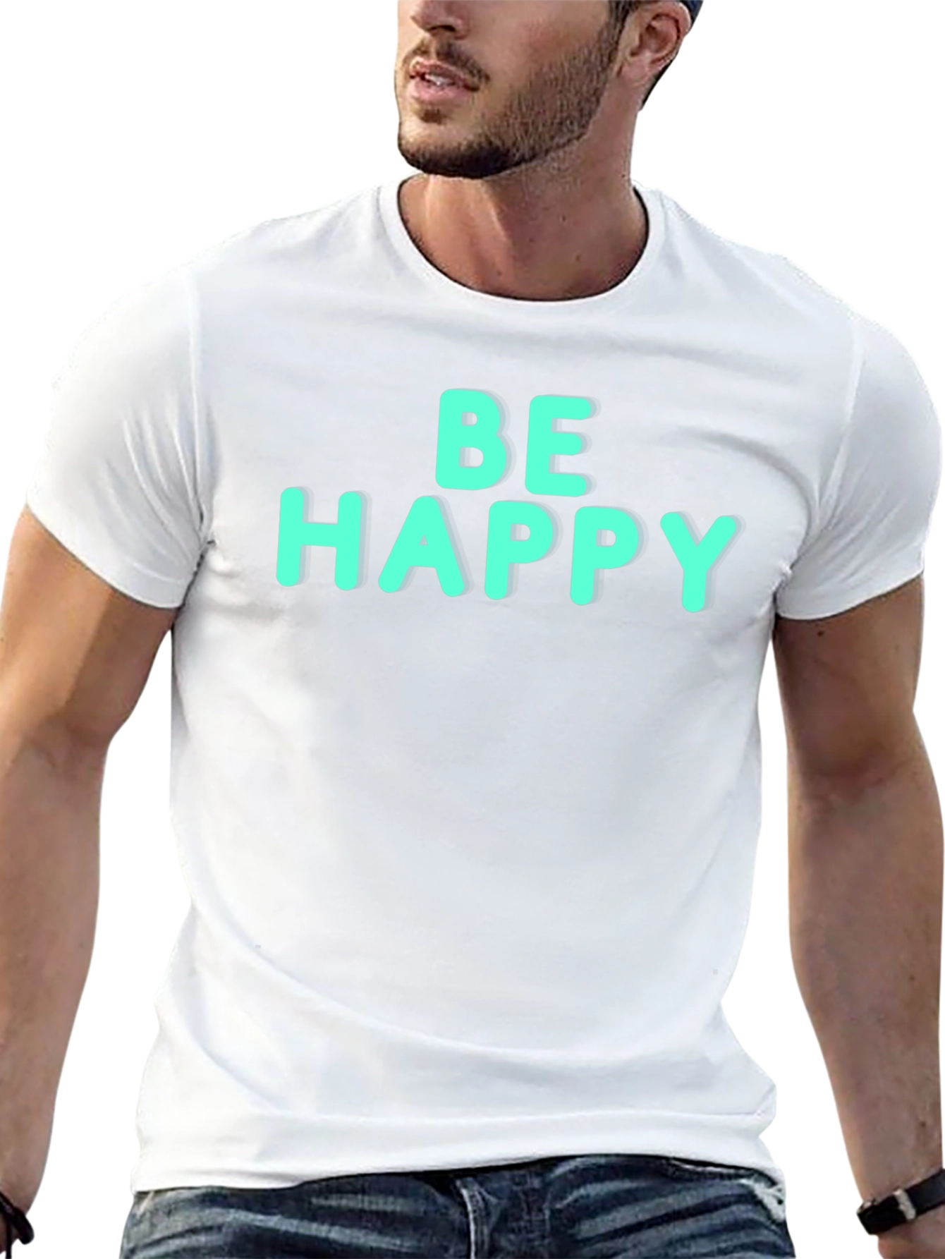 Be Happy Graphic Tee - Black Unisex Shirt