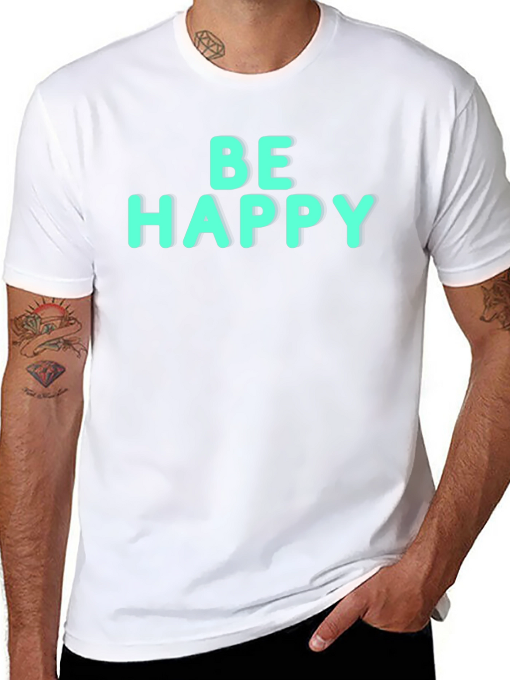 Be Happy Graphic Tee - Black Unisex Shirt