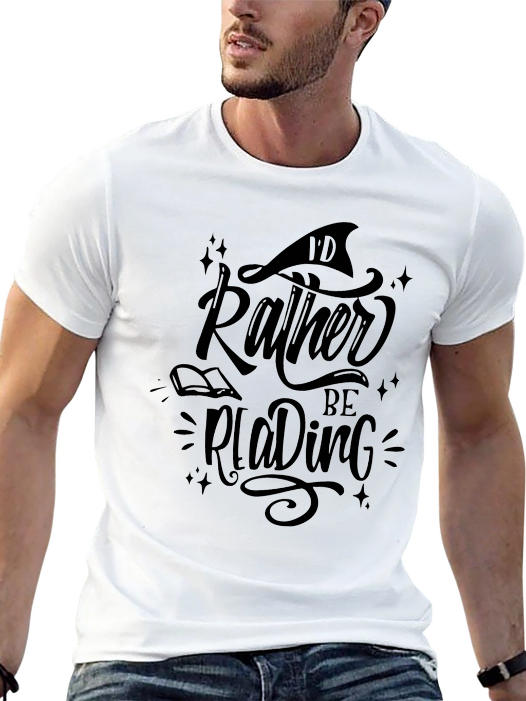 Id Rather Be Reading Graphic Tee - Black