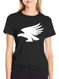 Black T-Shirt with White Eagle Graphic