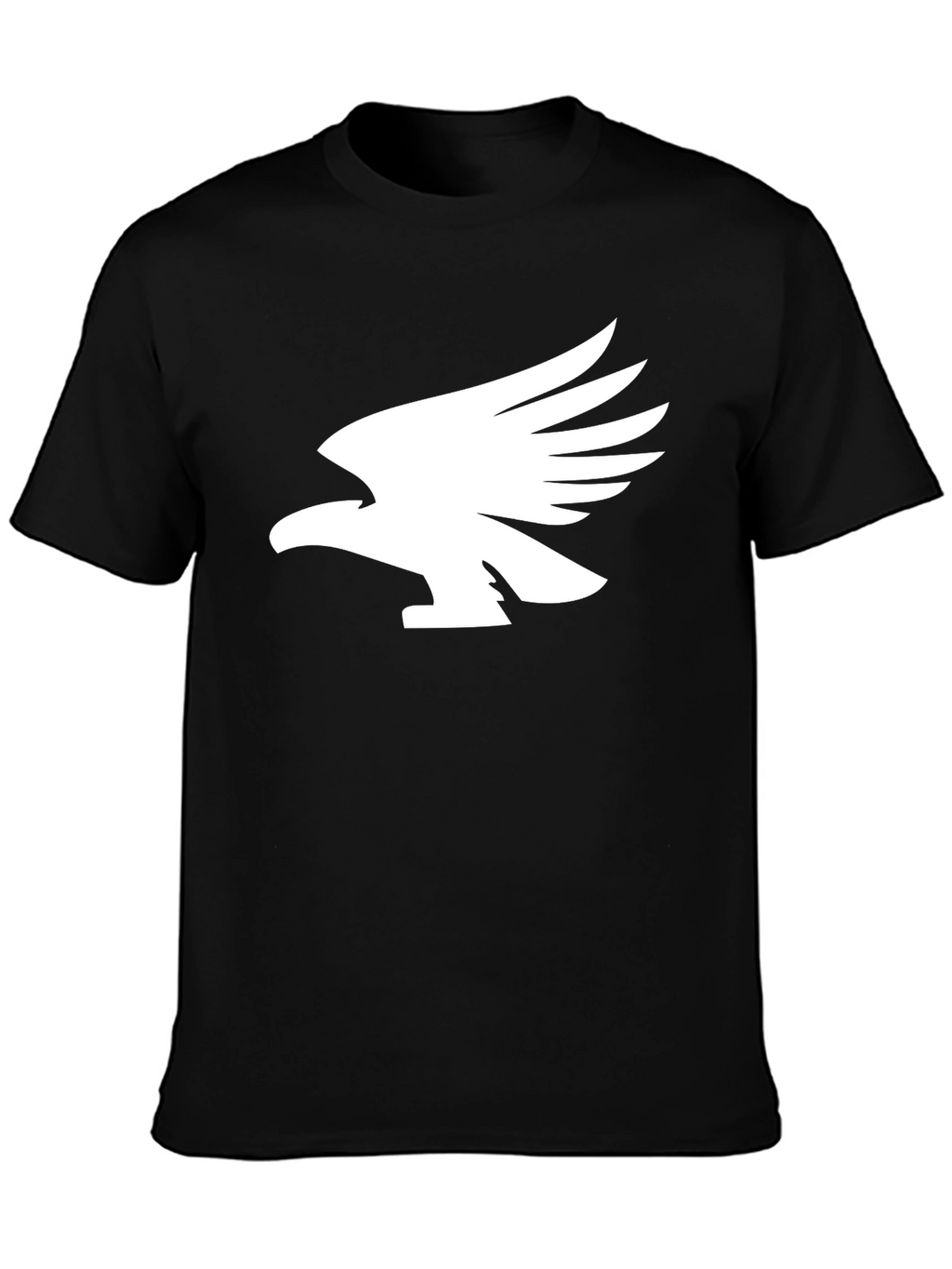 Black T-Shirt with White Eagle Graphic