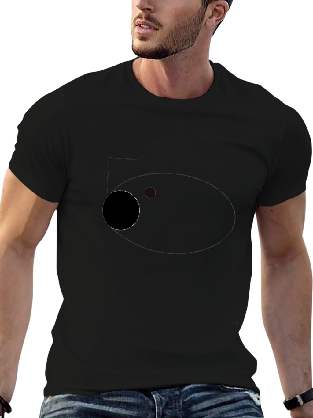 Mens Black Crew Neck T-Shirt - Simple Style