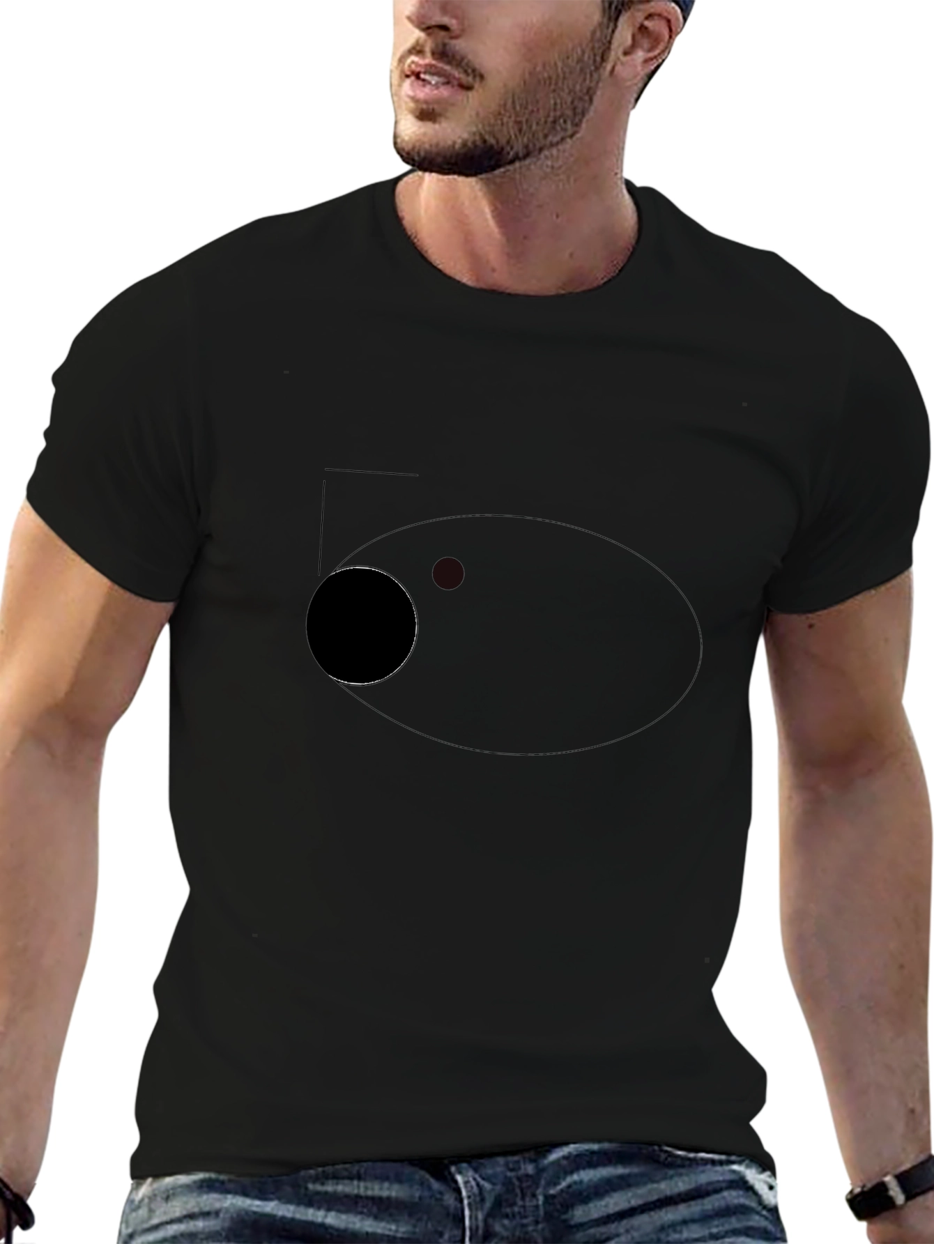 Mens Black Crew Neck T-Shirt - Simple Style