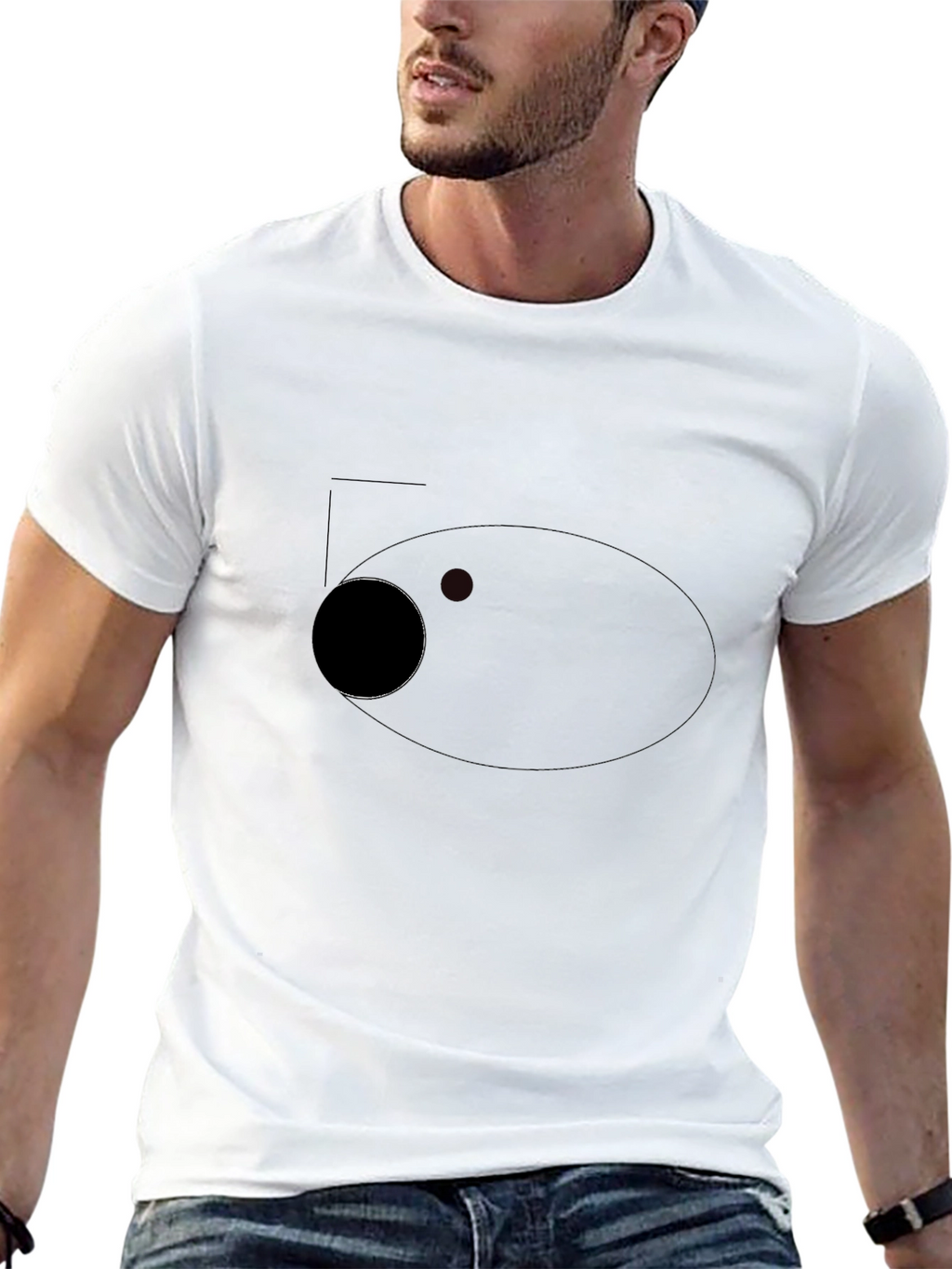 Mens Black Crew Neck T-Shirt - Simple Style