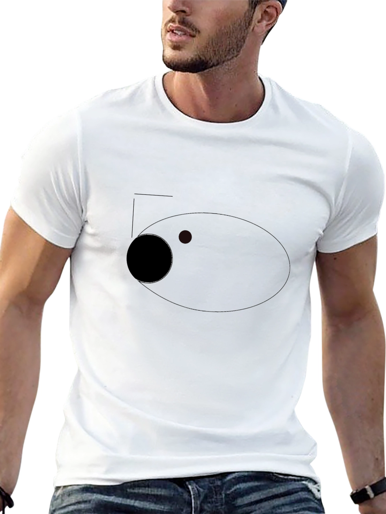 Mens Black Crew Neck T-Shirt - Simple Style
