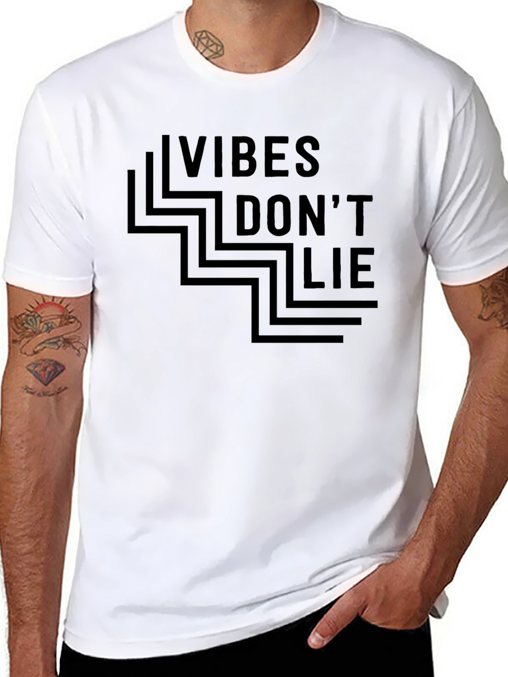 Vibes Dont Lie Graphic Tee - Black