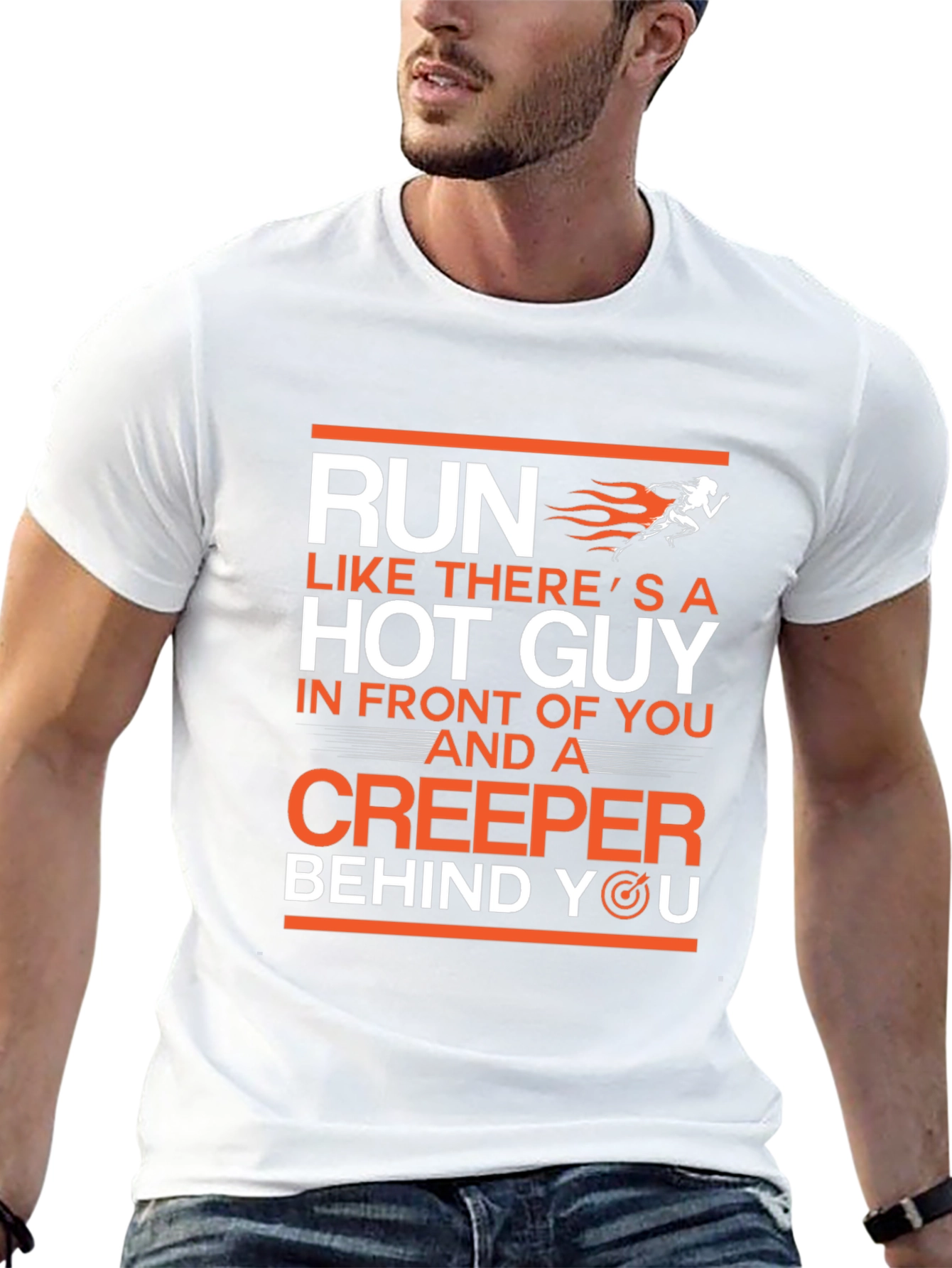 Funny Run Like Hot Guy Creeper T-Shirt