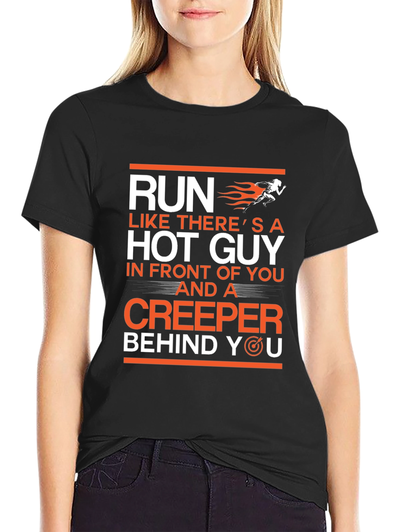 Funny Run Like Hot Guy Creeper T-Shirt