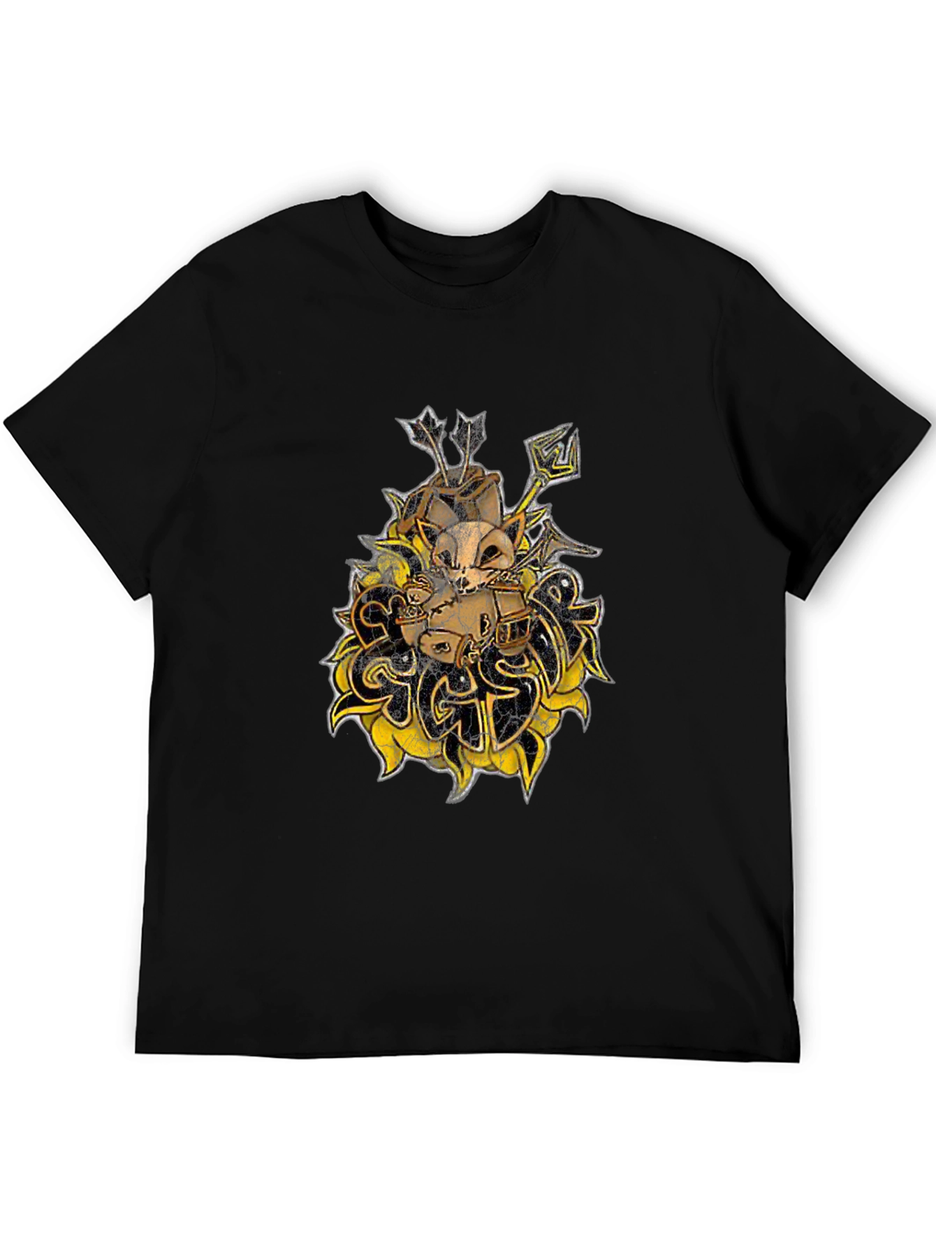 Skull & Arrows Graphic Print Black T-Shirt