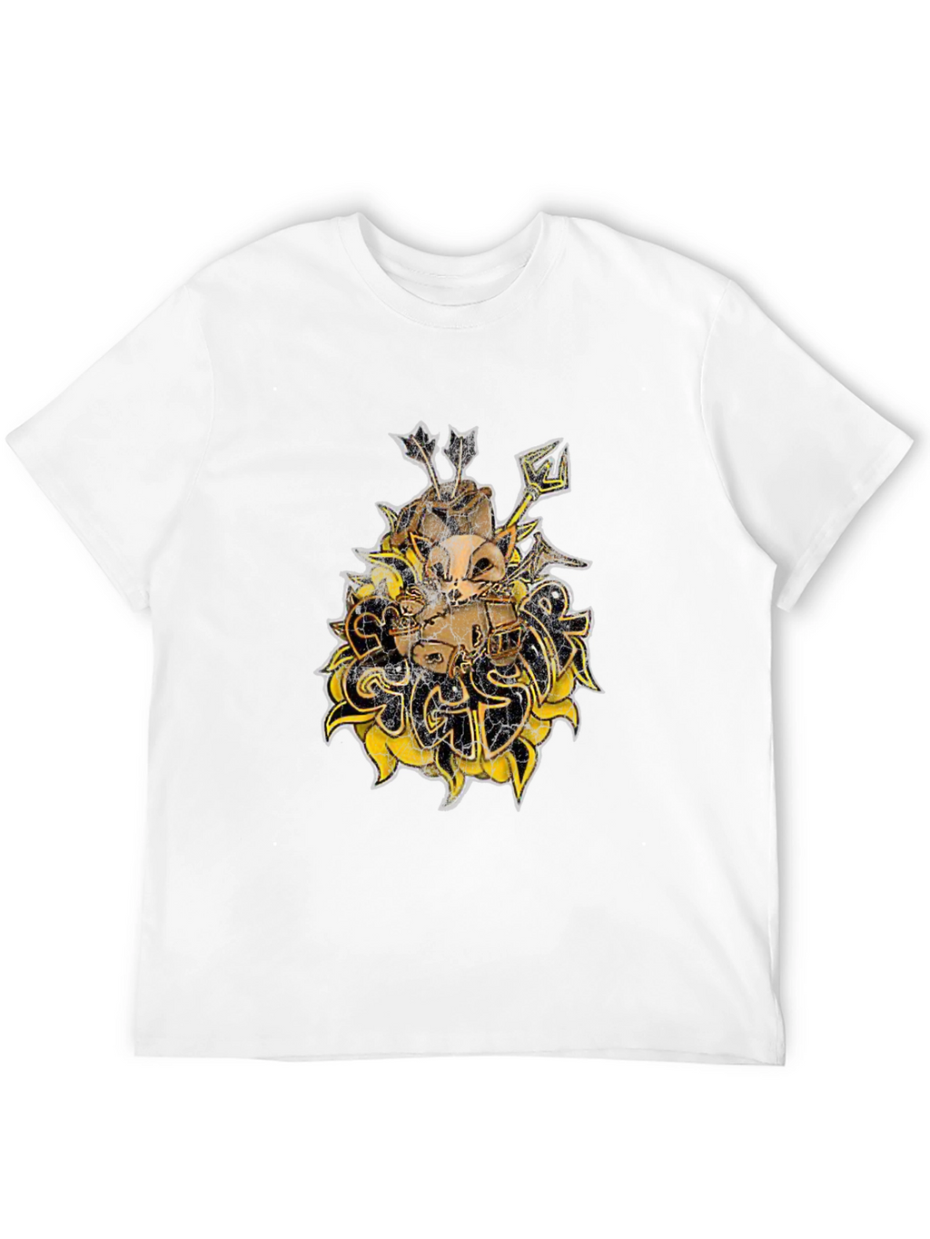 Skull & Arrows Graphic Print Black T-Shirt