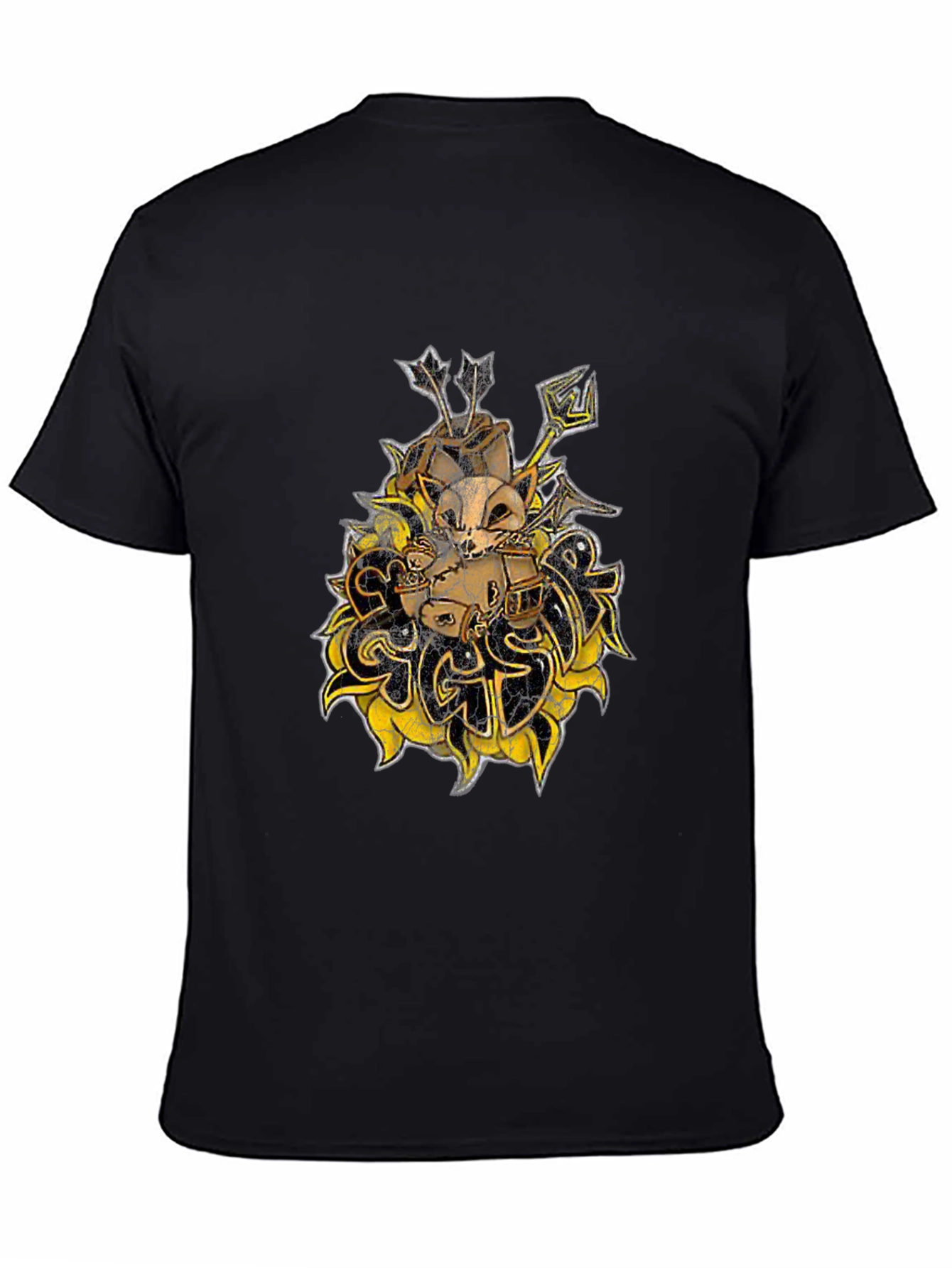Skull & Arrows Graphic Print Black T-Shirt